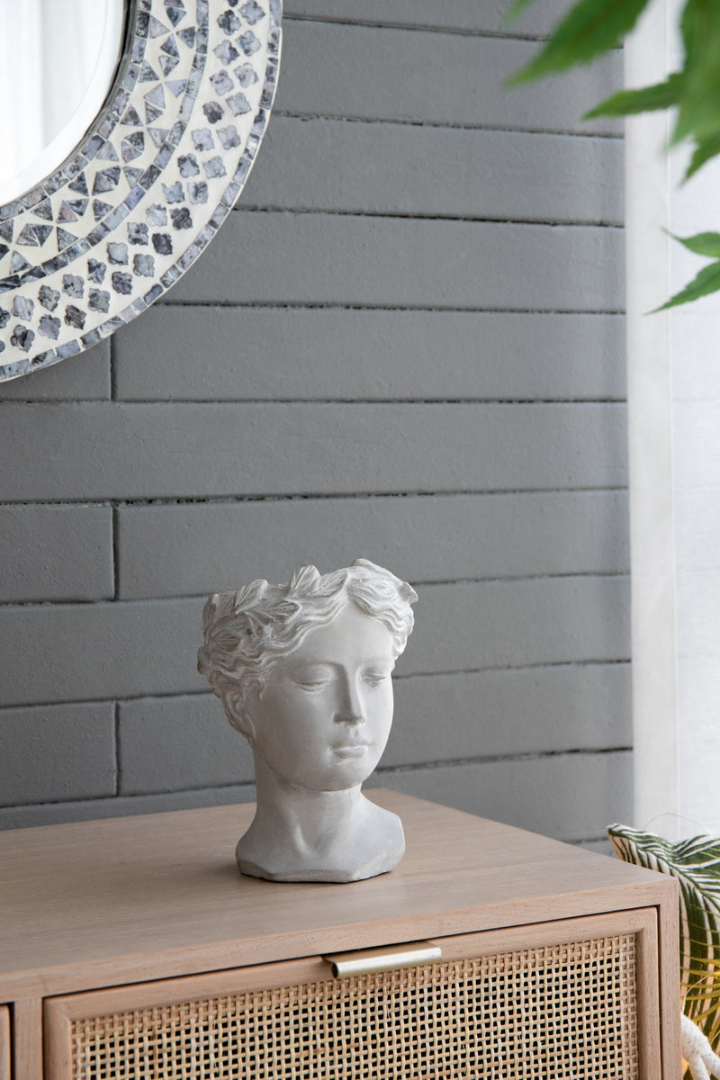 Greek Style Cement Head Planter with Classic Design - Cement, photo 5 of 10