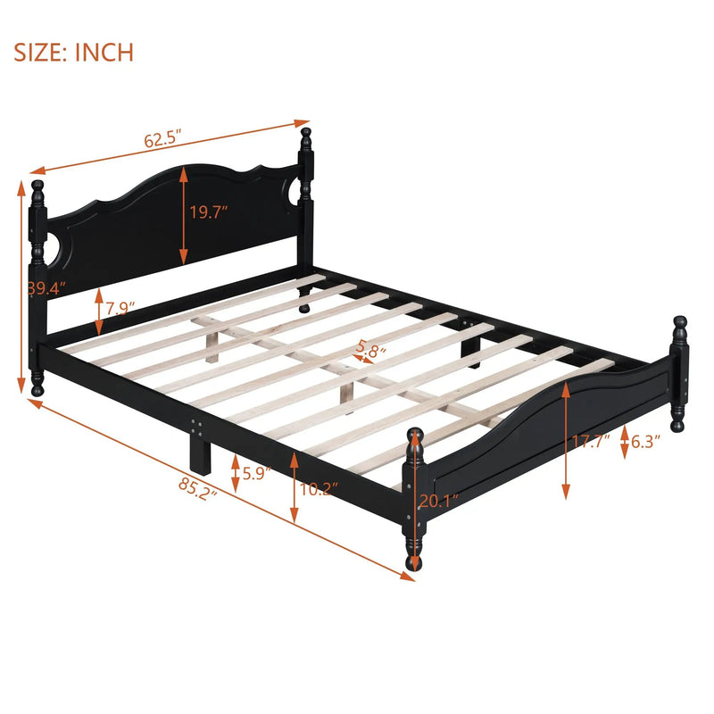 Queen Size Wood Platform Bed Frame by HouseOfZazla