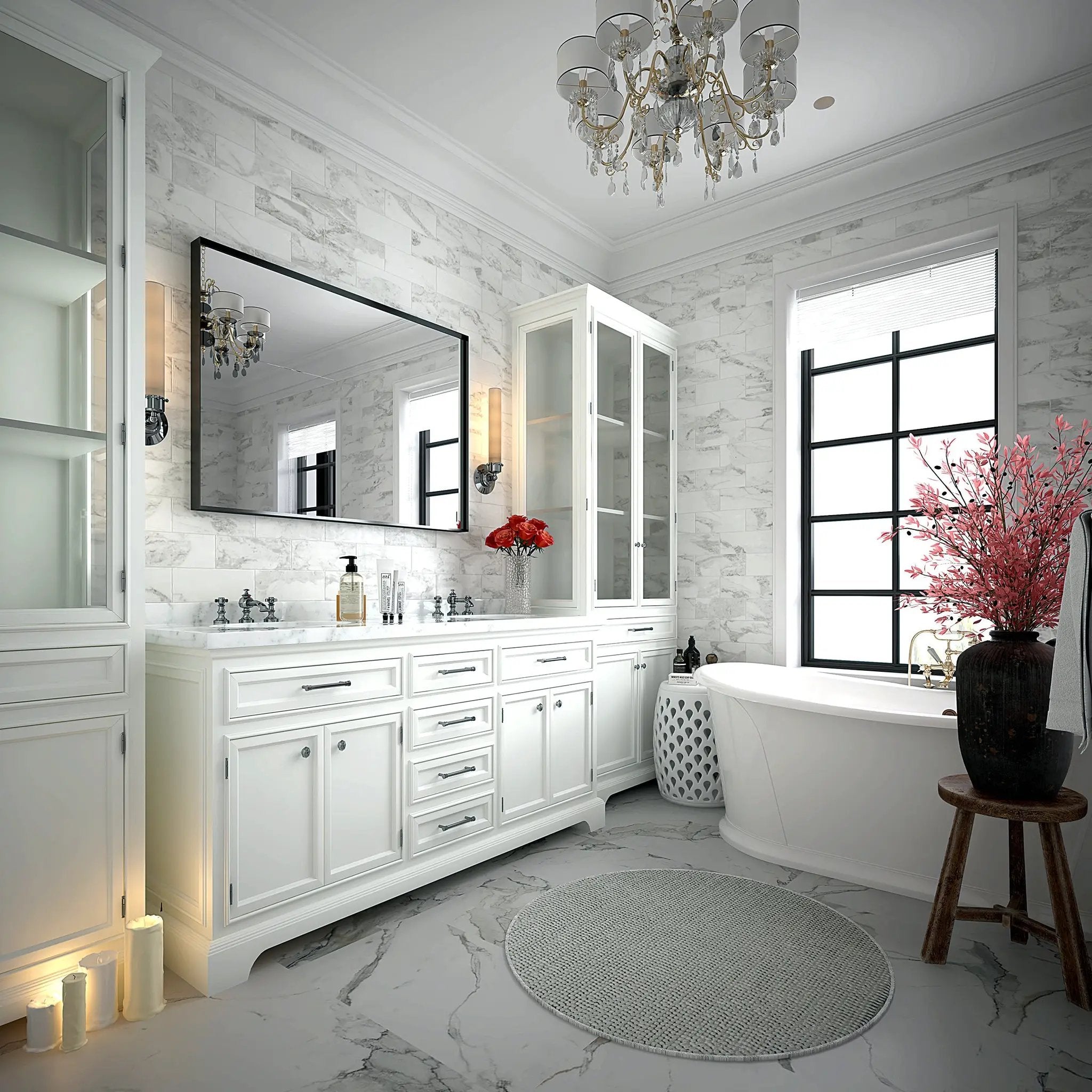 36x30 Inch Glossy Bathroom Mirror by HouseOfZazla