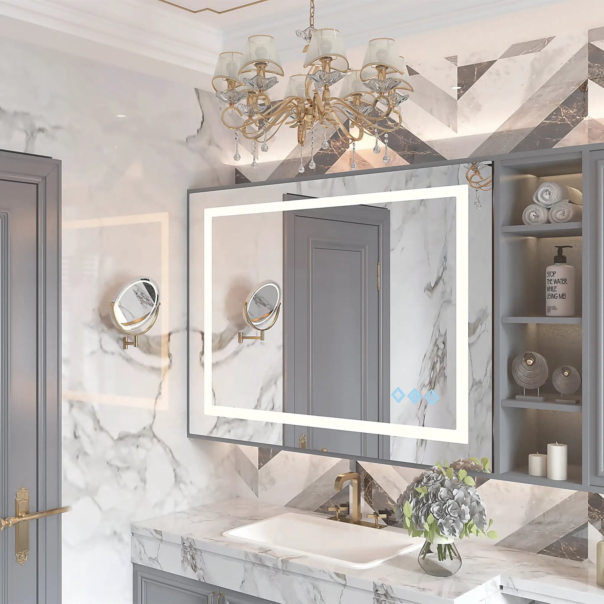 48x36 Inch LED Bathroom Mirror by HouseOfZazla
