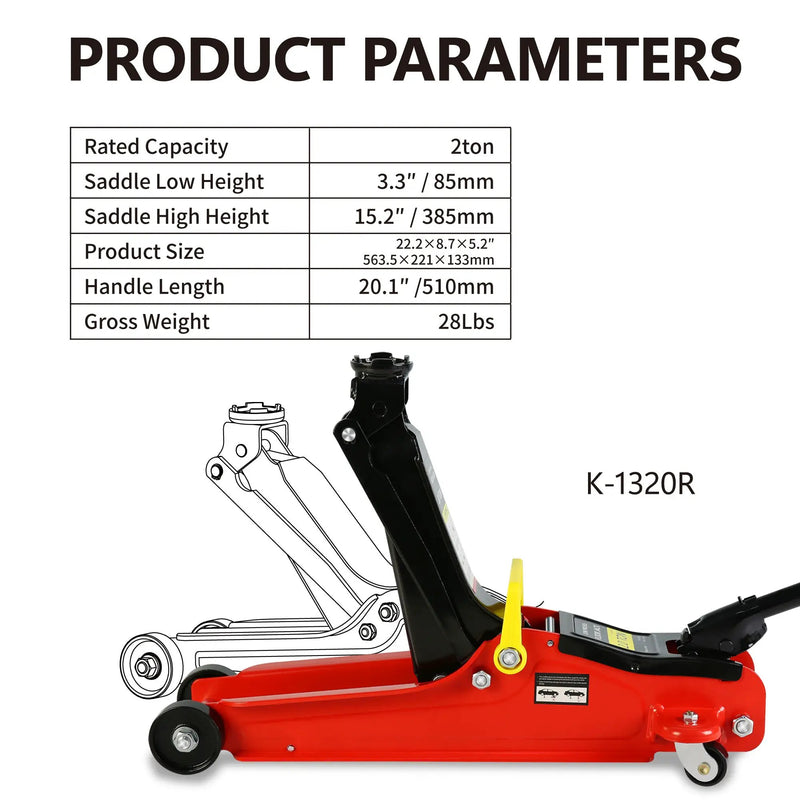 2 Ton Low Profile Floor Jack by HouseOfZazla