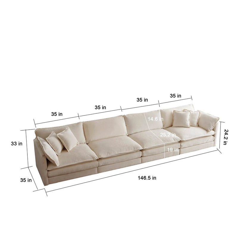 Comfort U Shaped Couch with Reversible Chaise by HouseOfZazla