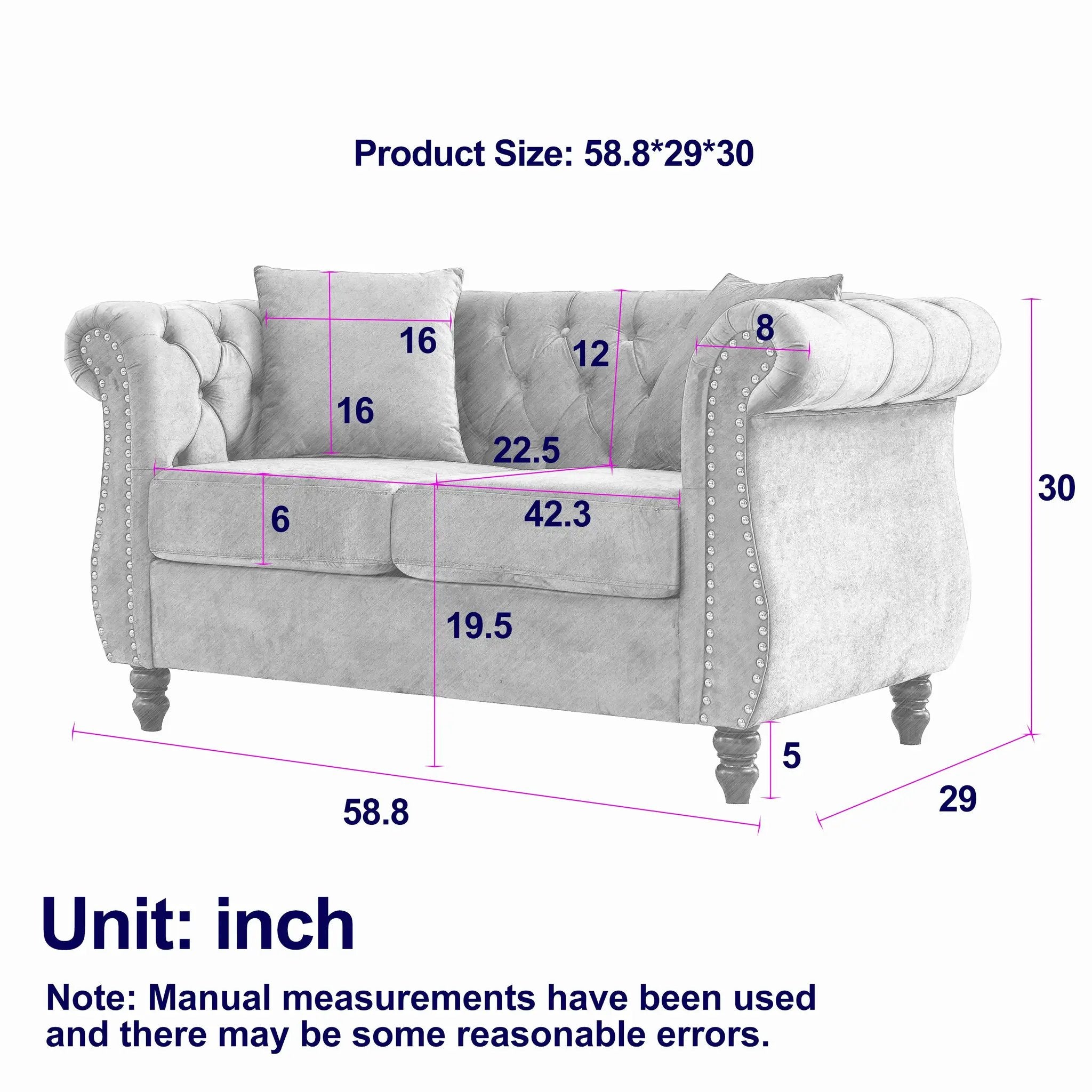 58.8" Chesterfield Sofa by HouseOfZazla