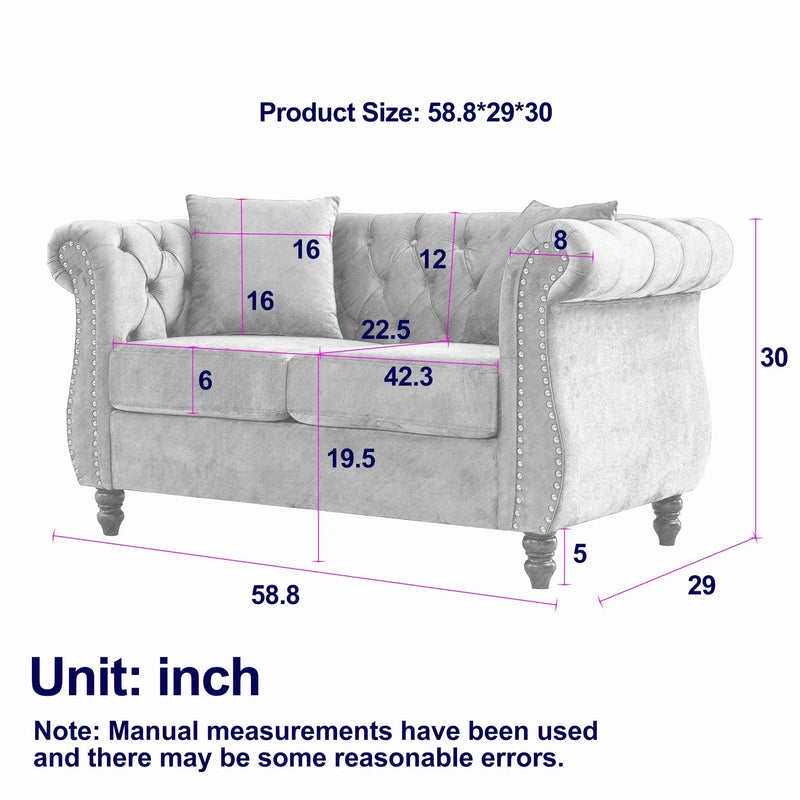 58.8" Chesterfield Sofa by HouseOfZazla