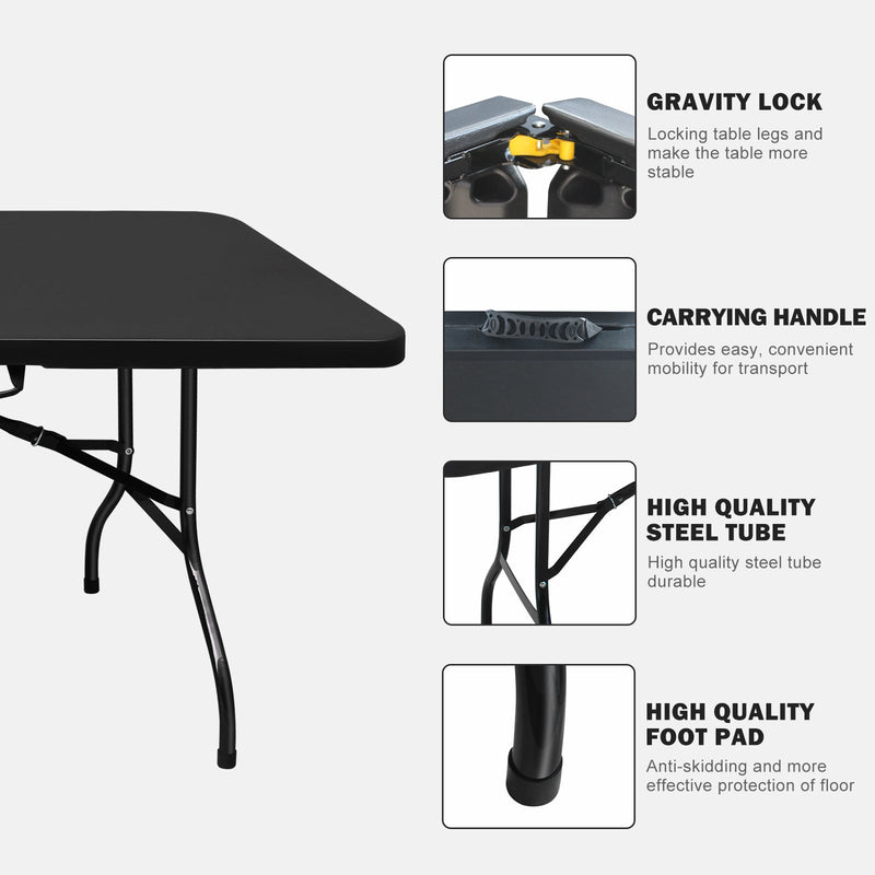 8ft Folding Outdoor Table with Iron Frame - White, photo 3 of 6