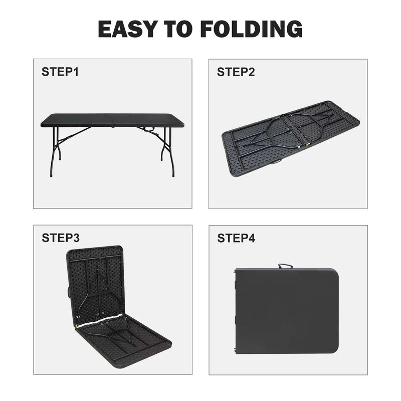 6ft Folding Table - Portable Plastic Table for Camping and Picnics by HouseOfZazla