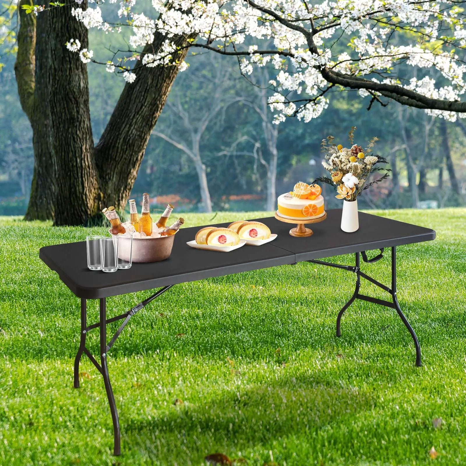 6ft Folding Table - Portable Plastic Table for Camping and Picnics by HouseOfZazla