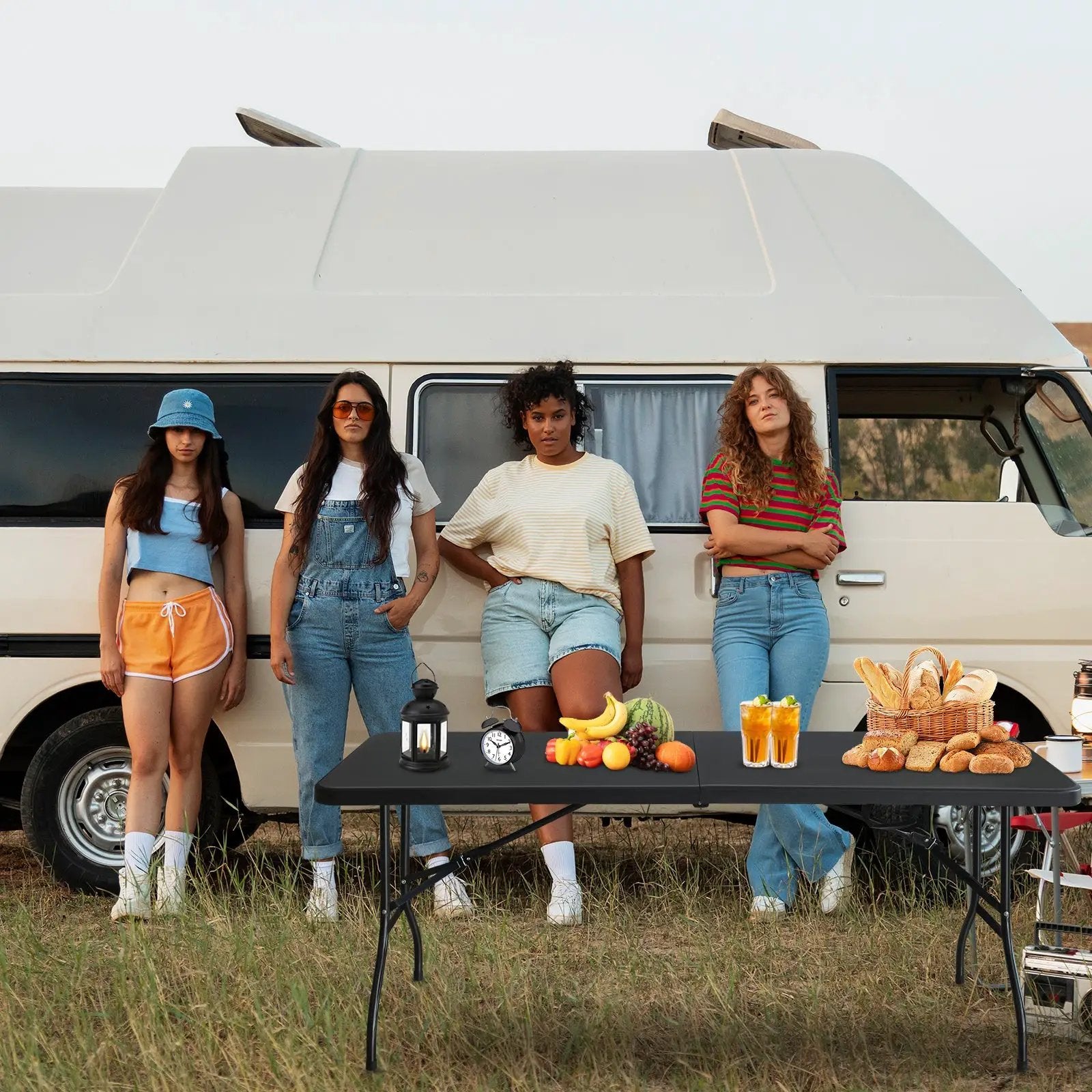6ft Folding Table - Portable Plastic Table for Camping and Picnics by HouseOfZazla