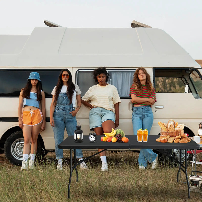 6ft Folding Table - Portable Plastic Table for Camping and Picnics by HouseOfZazla