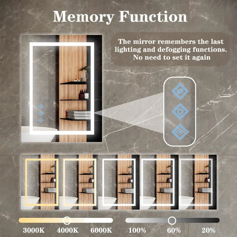 48x36 Inch LED Bathroom Mirror by HouseOfZazla