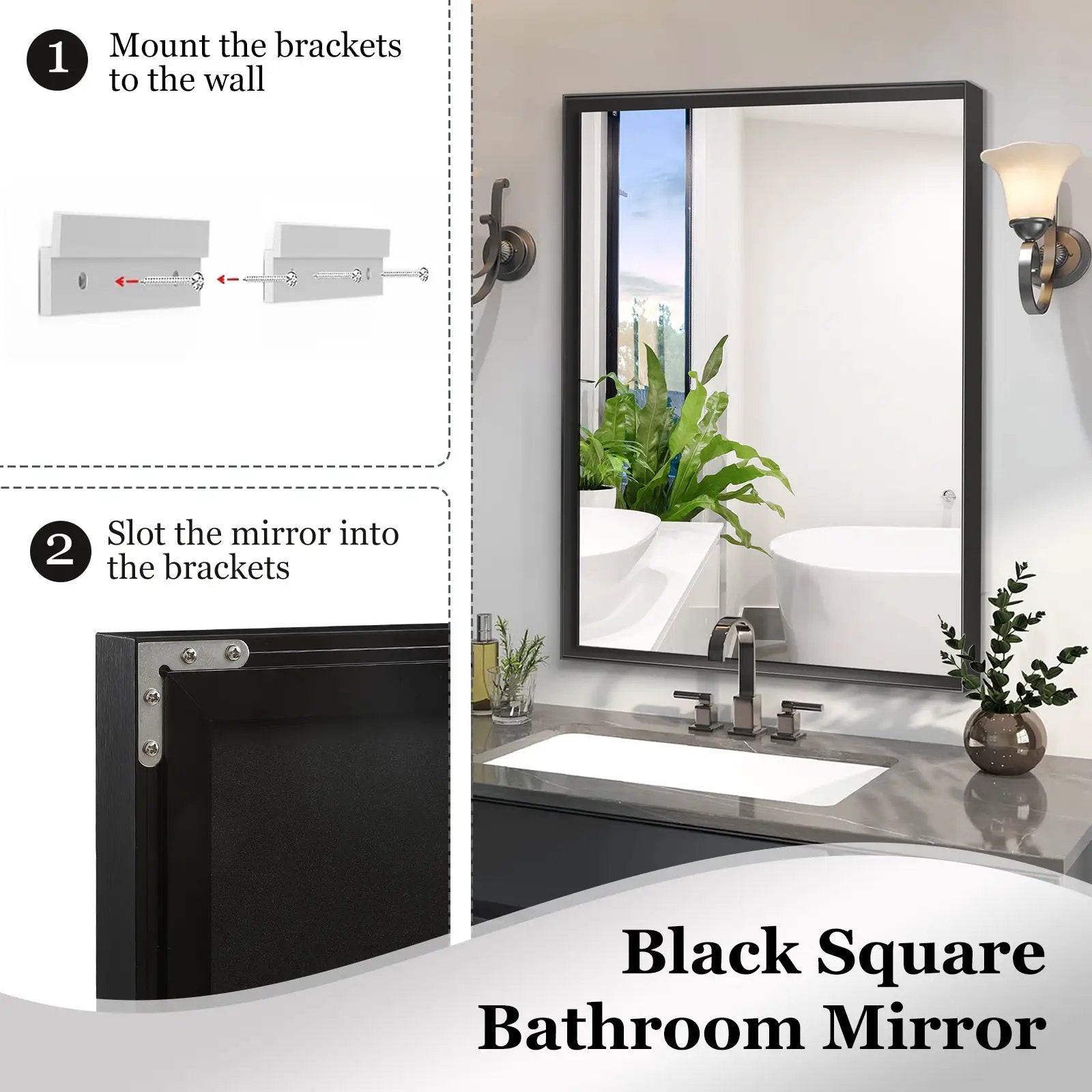 36x30 Inch Glossy Bathroom Mirror by HouseOfZazla