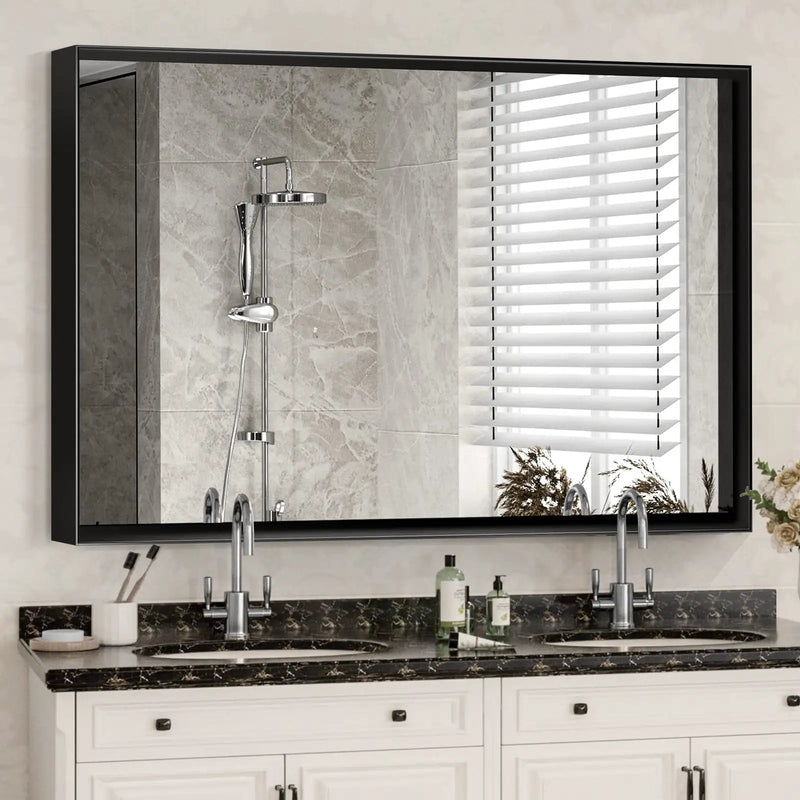 36x24 Inch Bathroom Mirror with Beveled Edge by HouseOfZazla