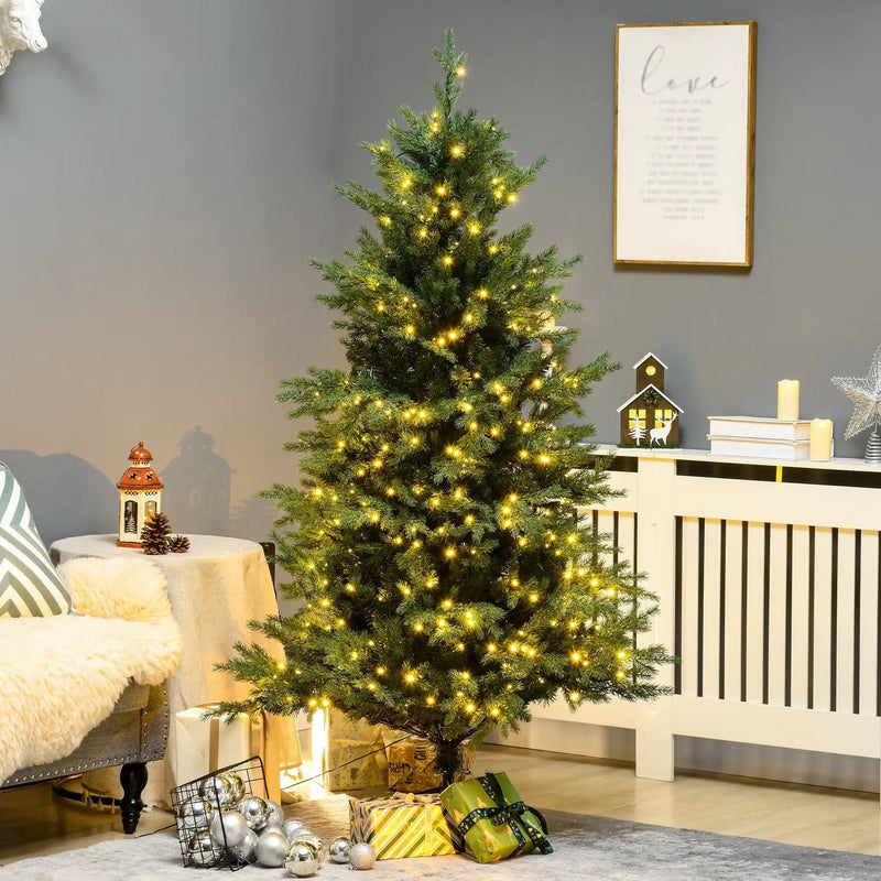HOMCOM 6Ft Tall Prelit Artificial Christmas Tree Holiday Décor by HouseOfZazla
