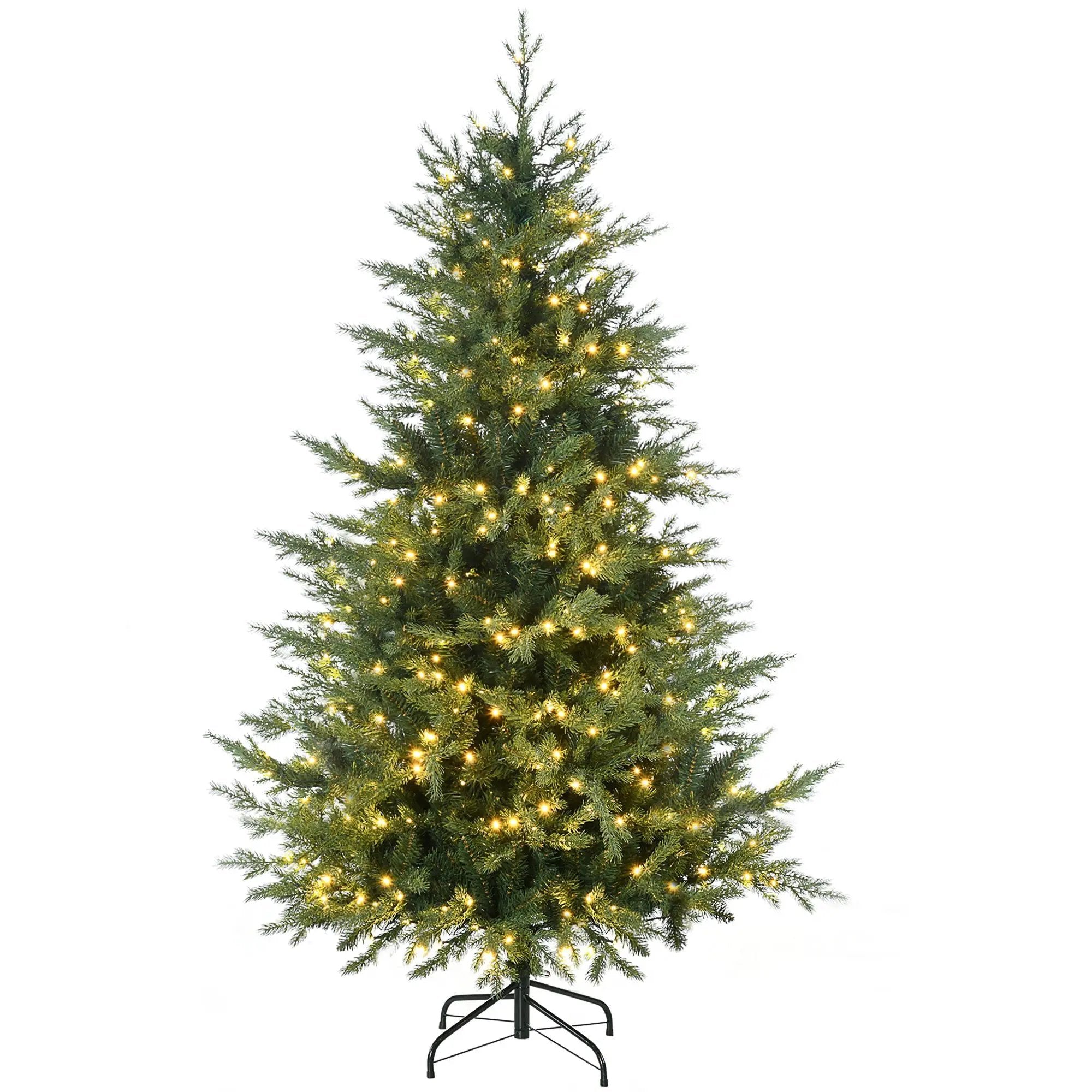 HOMCOM 6Ft Tall Prelit Artificial Christmas Tree Holiday Décor by HouseOfZazla