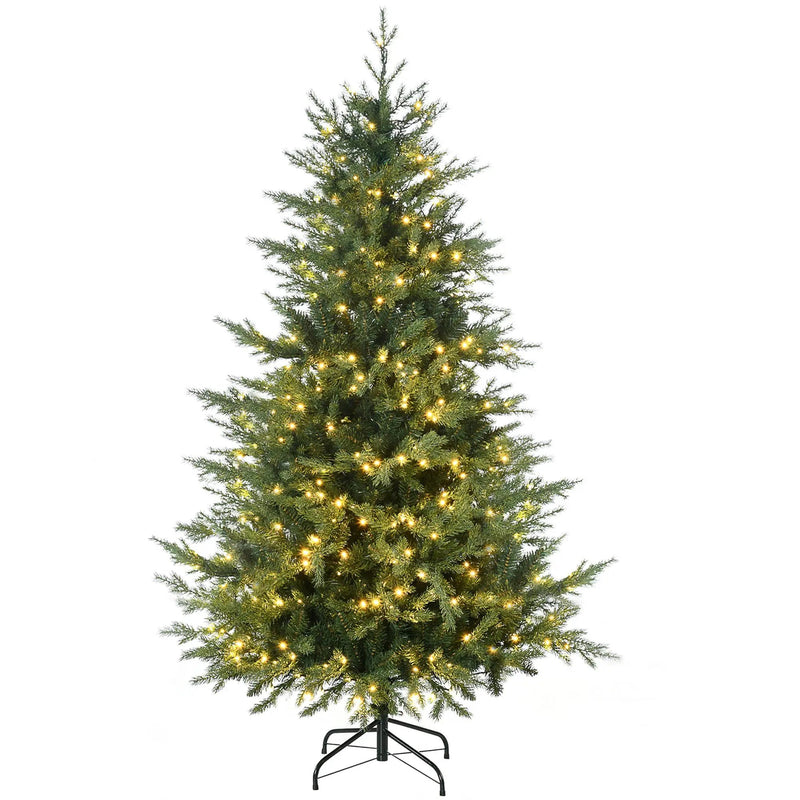 HOMCOM 6Ft Tall Prelit Artificial Christmas Tree Holiday Décor by HouseOfZazla