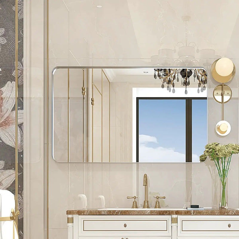 36x30 Inch Glossy Brushed Bathroom Mirror by HouseOfZazla