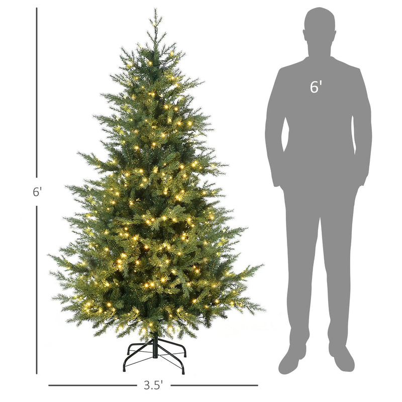 HOMCOM 6Ft Tall Prelit Artificial Christmas Tree Holiday Décor by HouseOfZazla