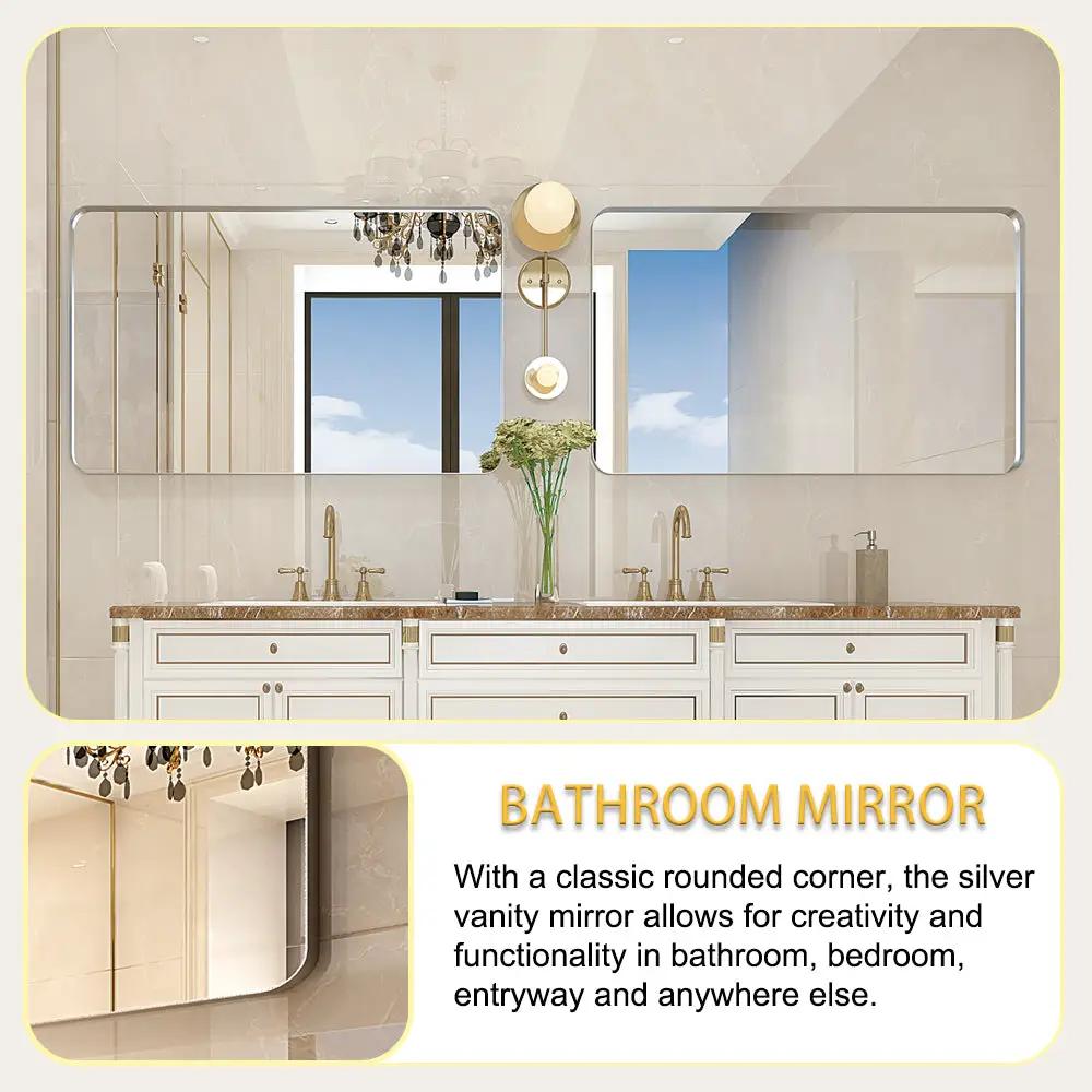 40x30 Inch Brushed Bathroom Mirror by HouseOfZazla