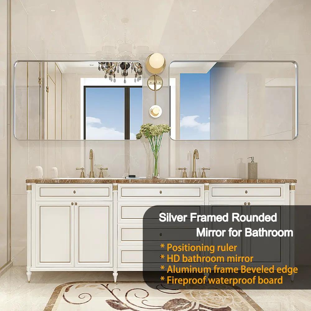 36x30 Inch Glossy Brushed Bathroom Mirror by HouseOfZazla