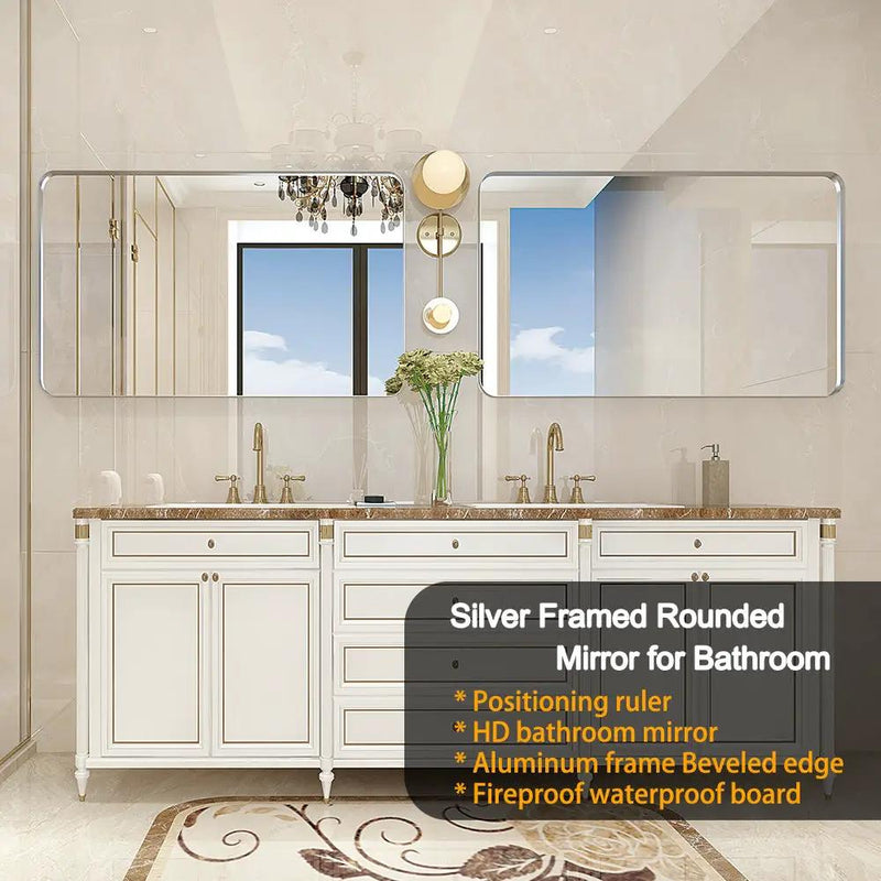 40x30 Inch Brushed Bathroom Mirror by HouseOfZazla