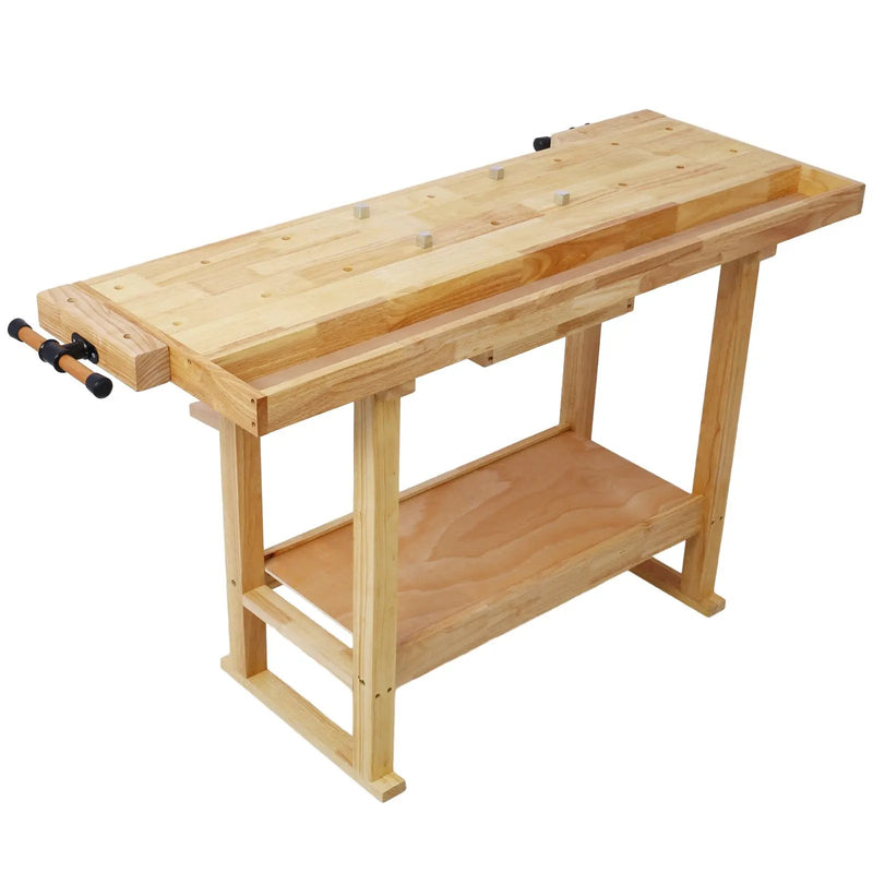 55-Inch Wooden Workbench with Rapid Action Woodworking Vise by HouseOfZazla