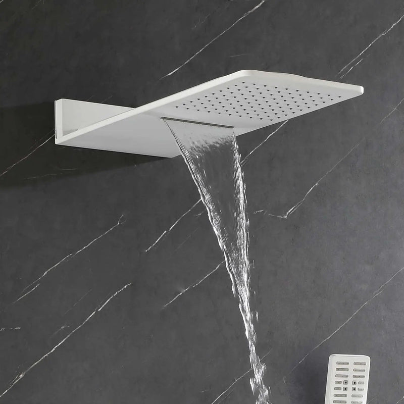 Wall Mounted Waterfall Rain Shower System With 3 Body Sprays & Handheld Shower by HouseOfZazla