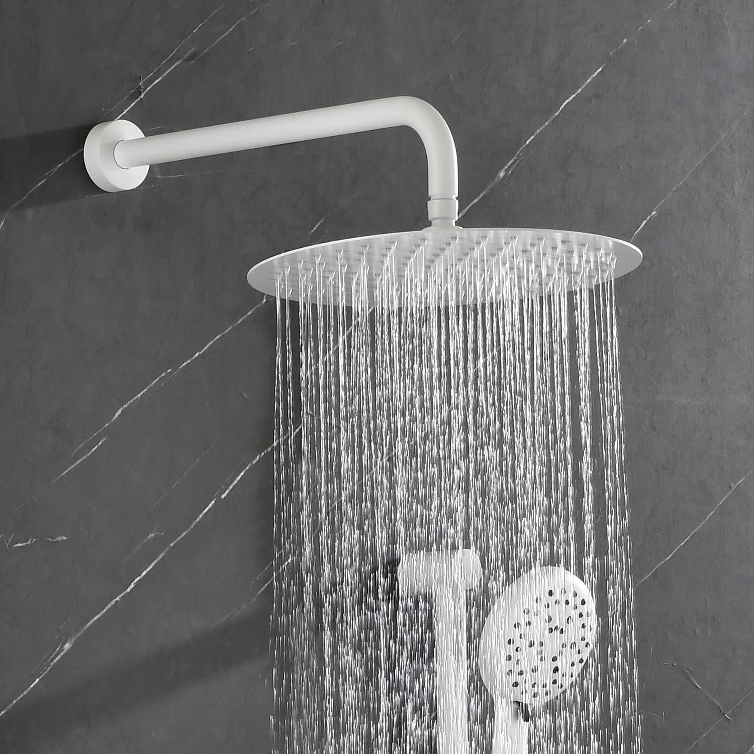 Shower System with Shower Head, Hand Shower, Slide Bar, Bodysprays, Shower Arm, Hose, Valve Trim, and Lever Handles by HouseOfZazla