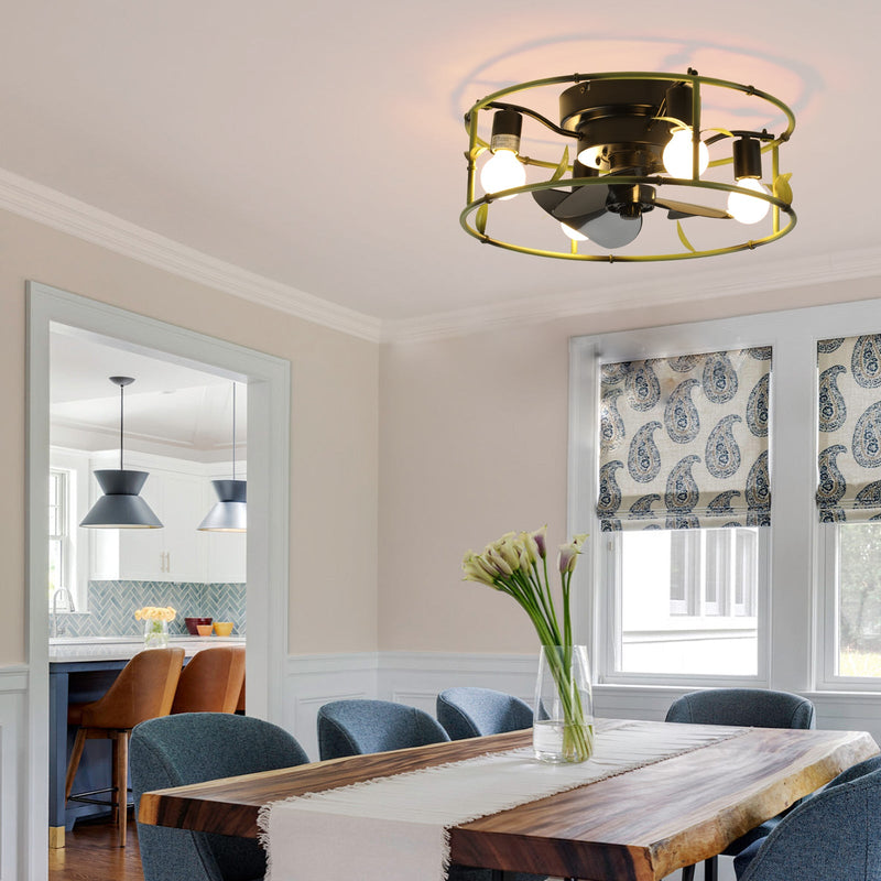 19" Green Industrial Ceiling Fan with Light by HouseOfZazla