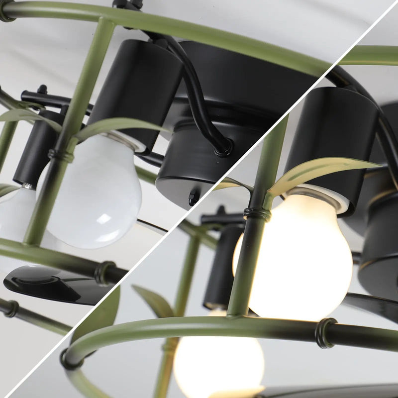 19" Green Industrial Ceiling Fan with Light by HouseOfZazla