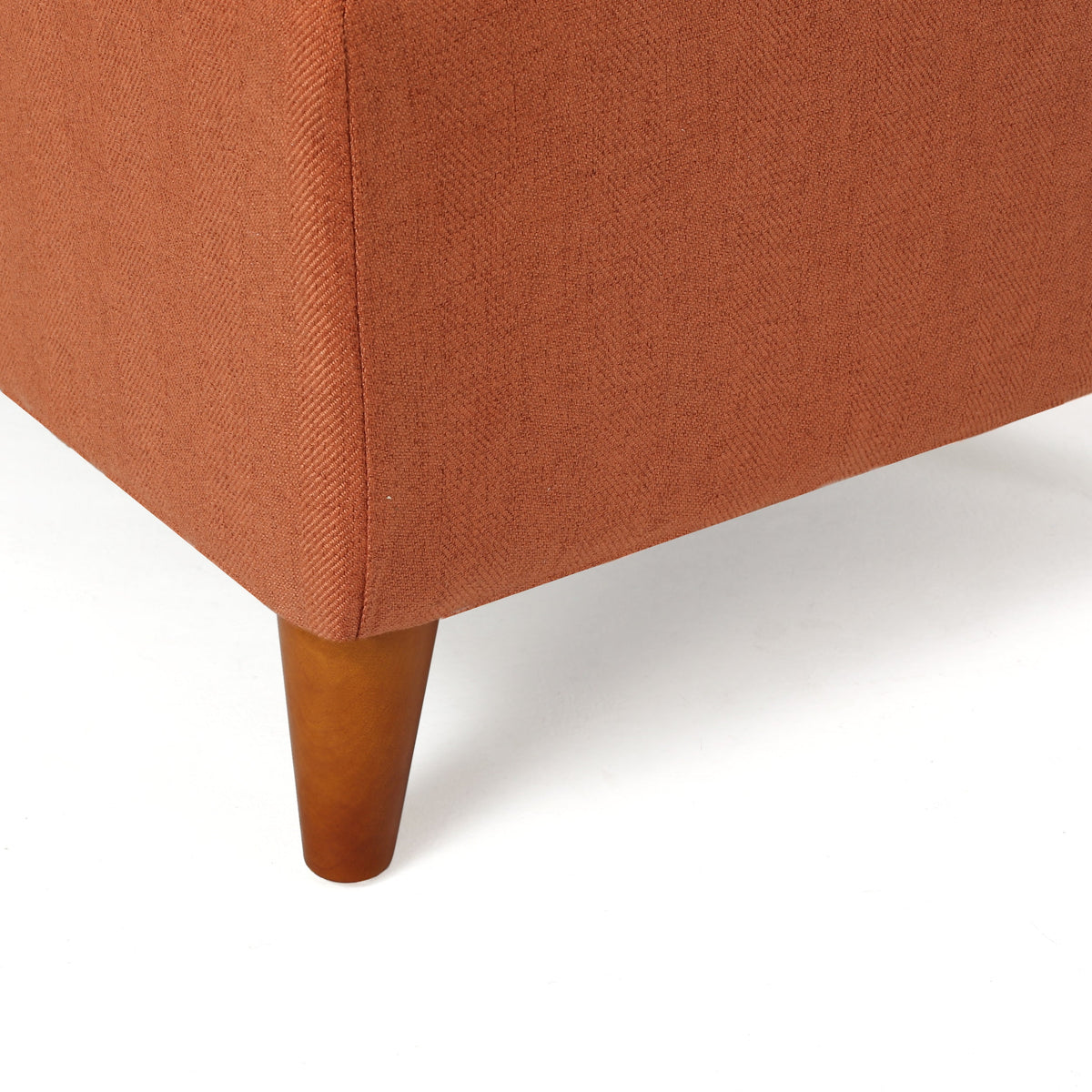 Tufted Ainsley Button Storage Ottoman Bench with Lift-Top - Orange or Teal, photo 9 of 10