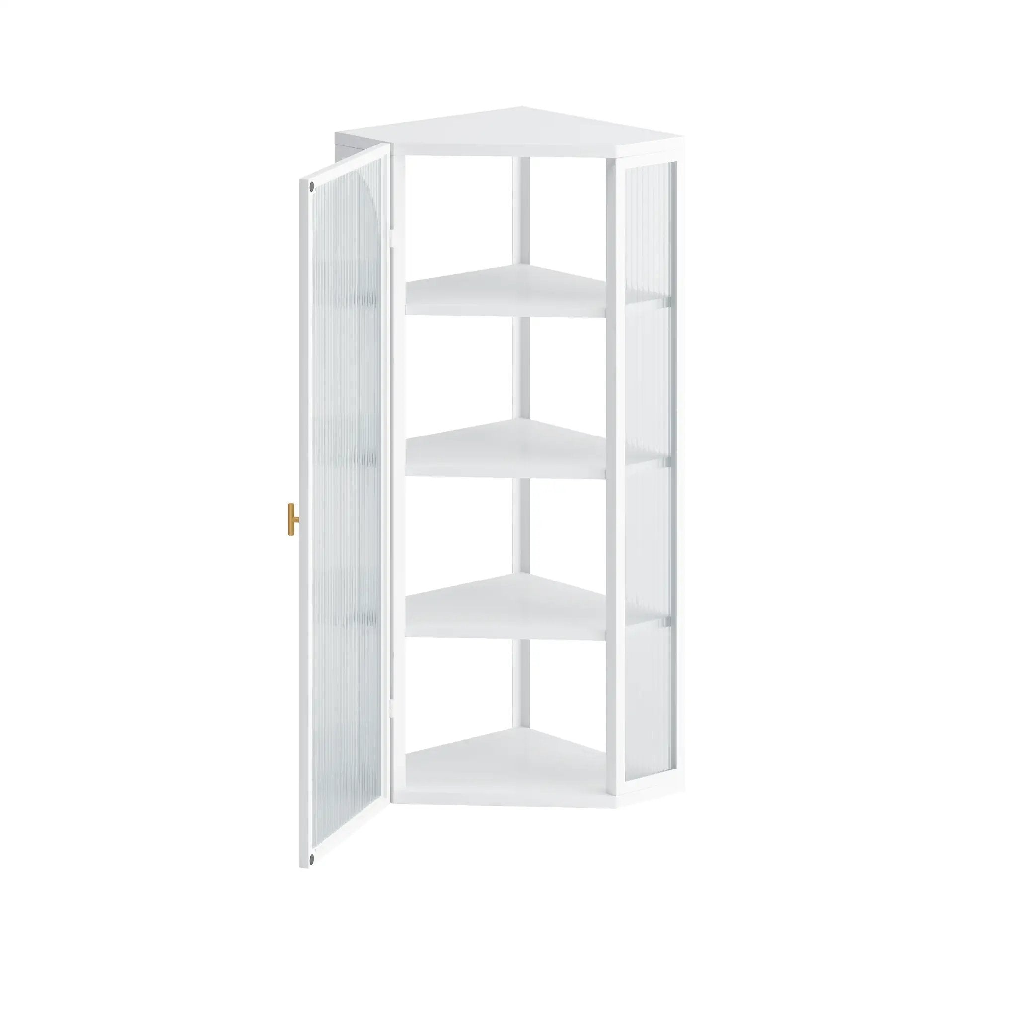 Glass Door Wall Mounted Corner Cabinet by HouseOfZazla