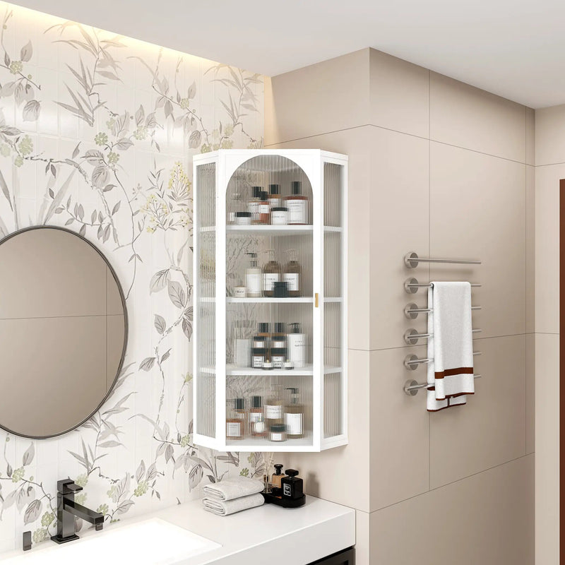 Glass Door Wall Mounted Corner Cabinet by HouseOfZazla