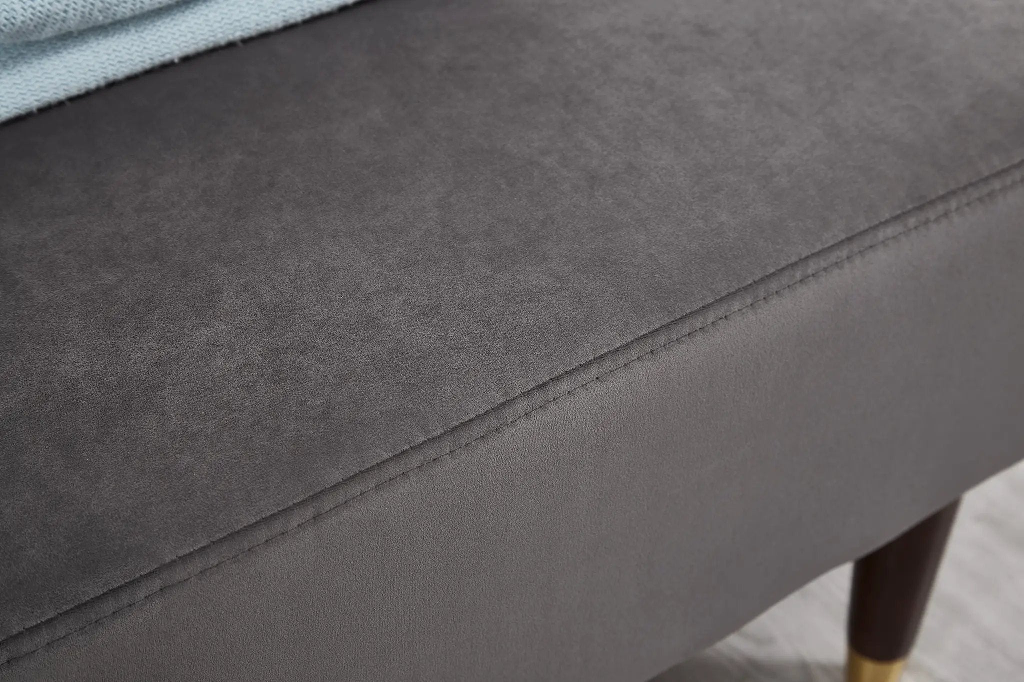 Modern Chaise Lounge Chair Velvet Upholstery (Grey) by HouseOfZazla