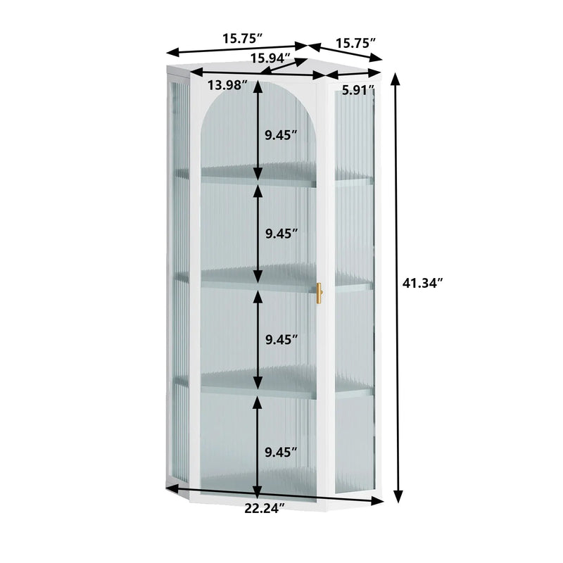 Glass Door Wall Mounted Corner Cabinet by HouseOfZazla
