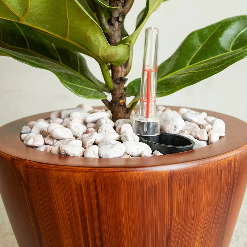 2-Pack 10 in. Dark Wood Plastic Self-Watering Planter Pot by HouseOfZazla