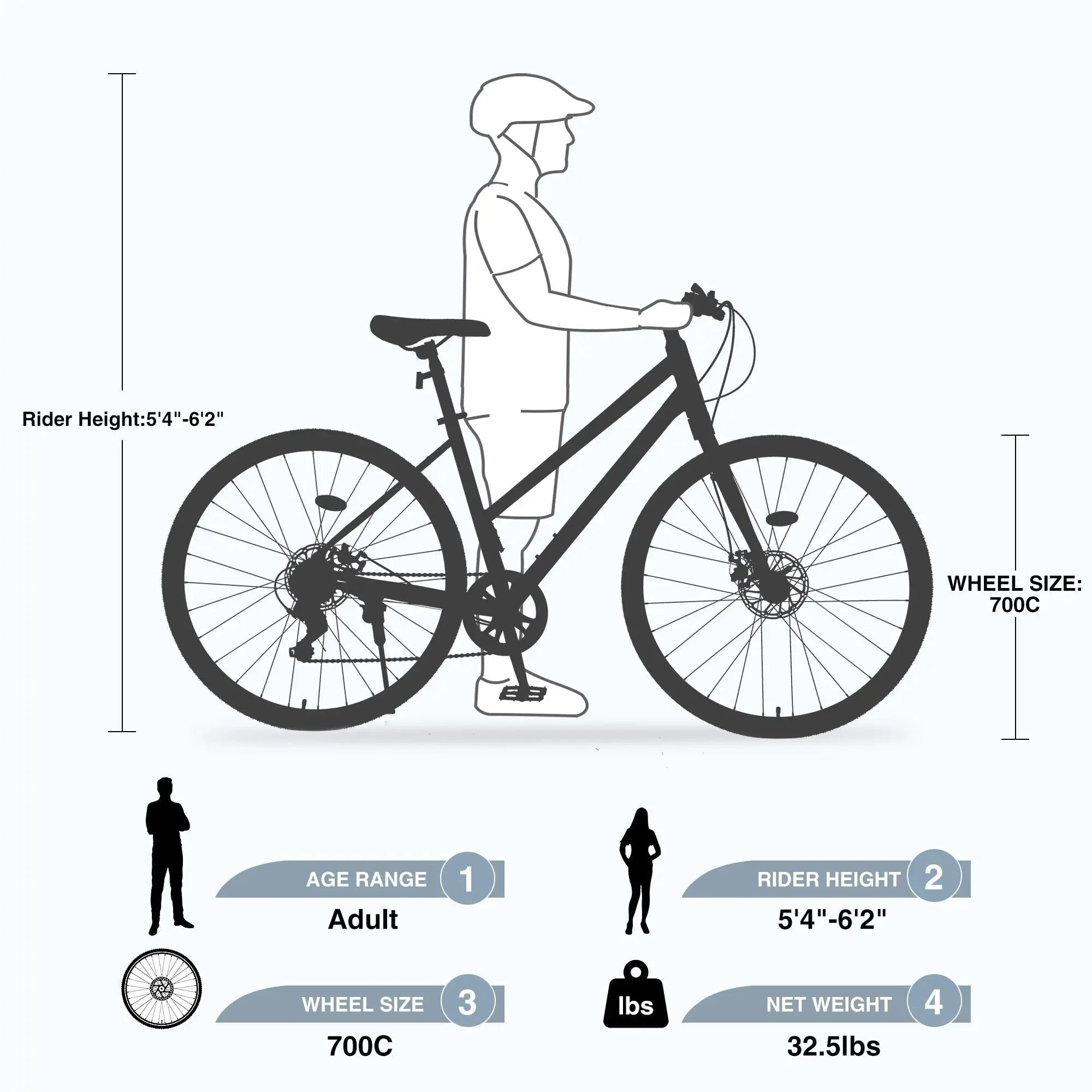 7 Speed Hybrid Bike Disc Brake 700C Road Bike for Men & Women by HouseOfZazla