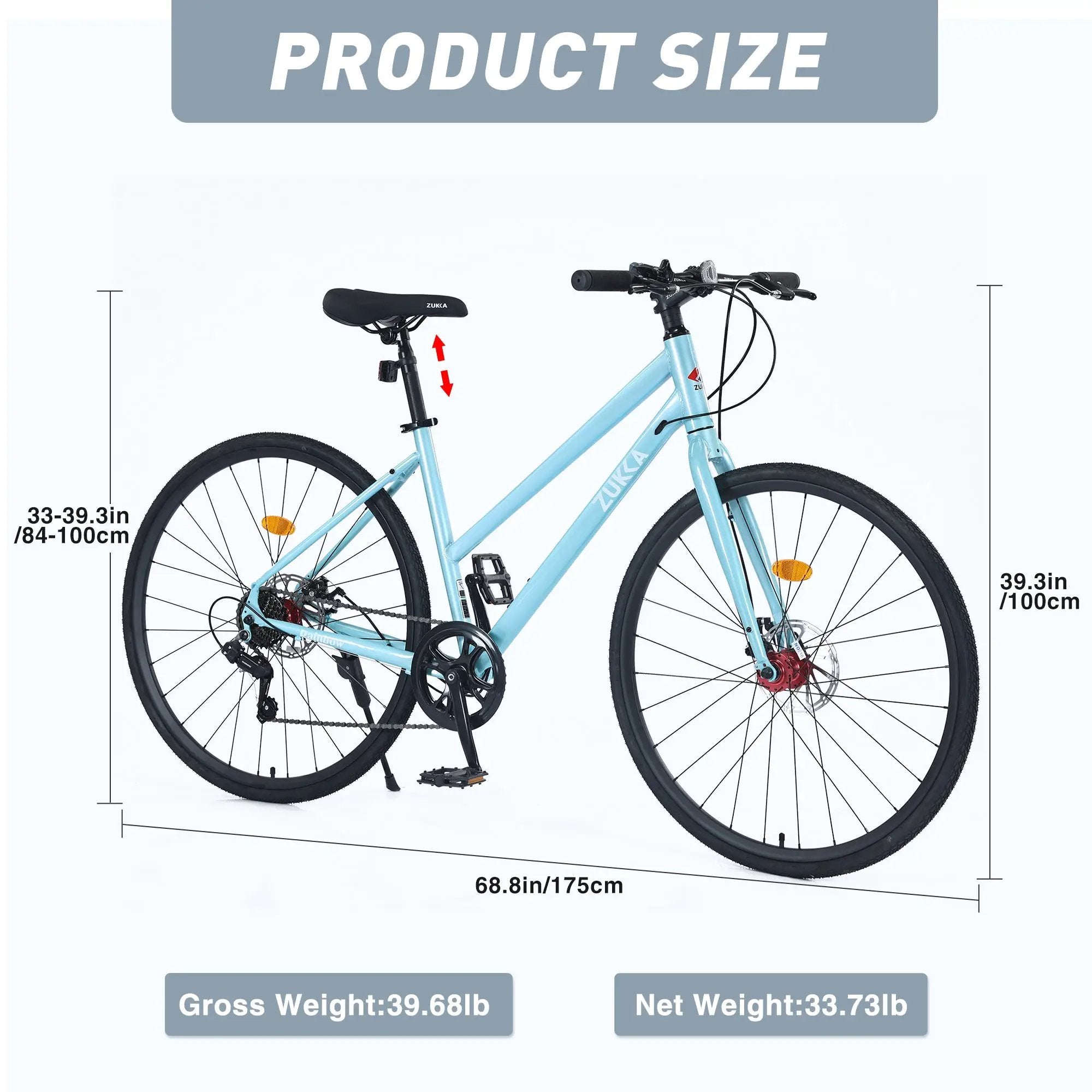 7 Speed Hybrid Bike Disc Brake 700C Road Bike for Men & Women by HouseOfZazla