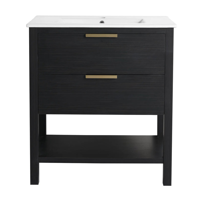 30 Inch Bathroom Vanity Plywood With 2 Drawers by HouseOfZazla