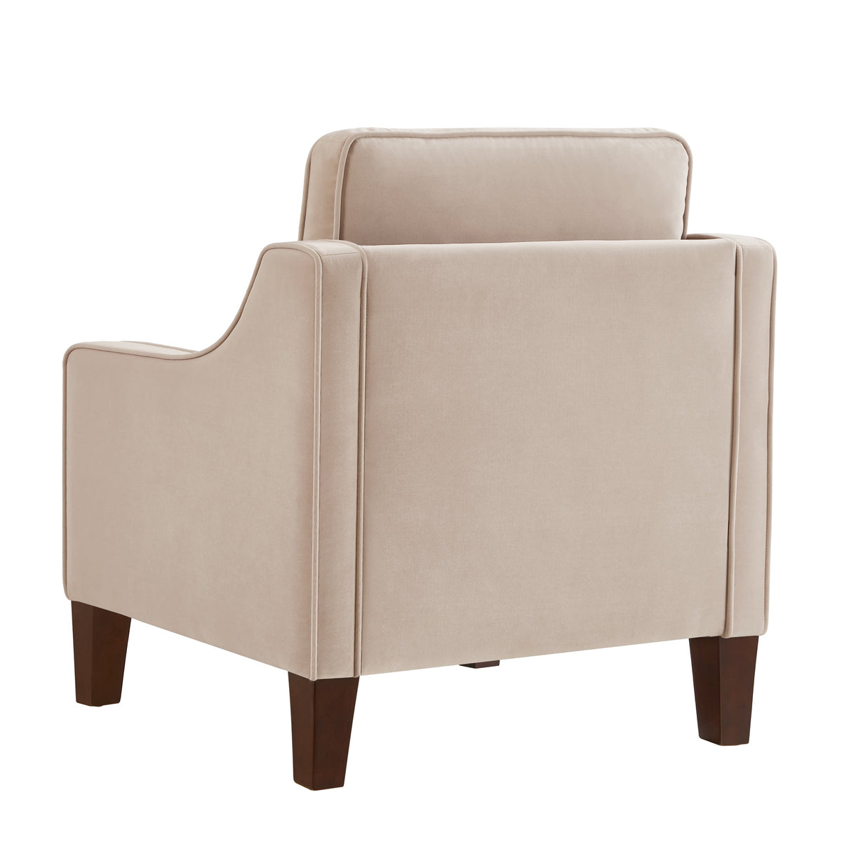 Modern Armchair, Living Room Single Seat Sofa Chair with Wooden Legs, Upholstered Velvet Accent Chair for Living Room, Bedroom, photo 6 of 10