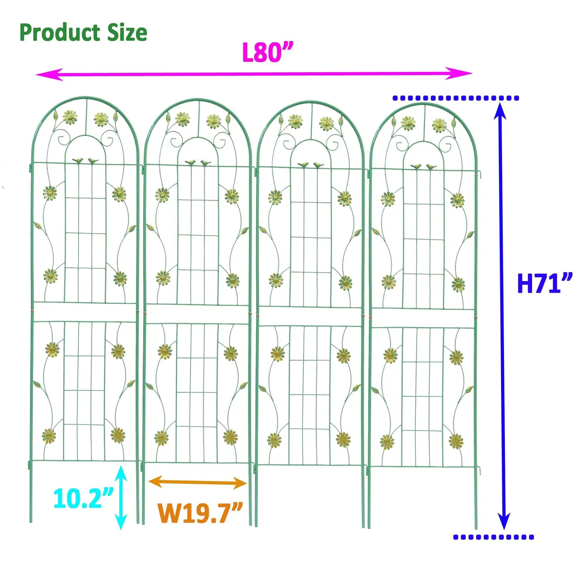 4 Pack Metal Garden Trellis by HouseOfZazla