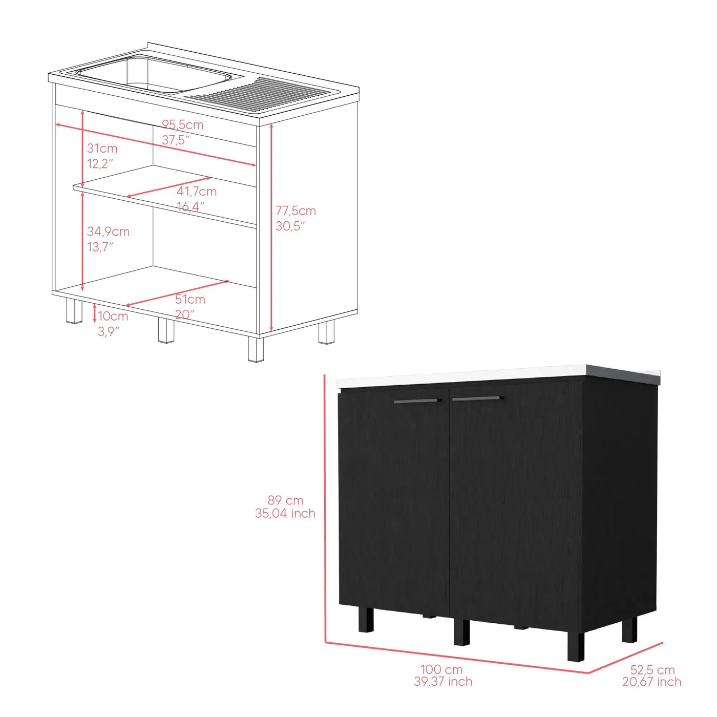 Utility Sink Cabinet Burwood, Kitchen by HouseOfZazla