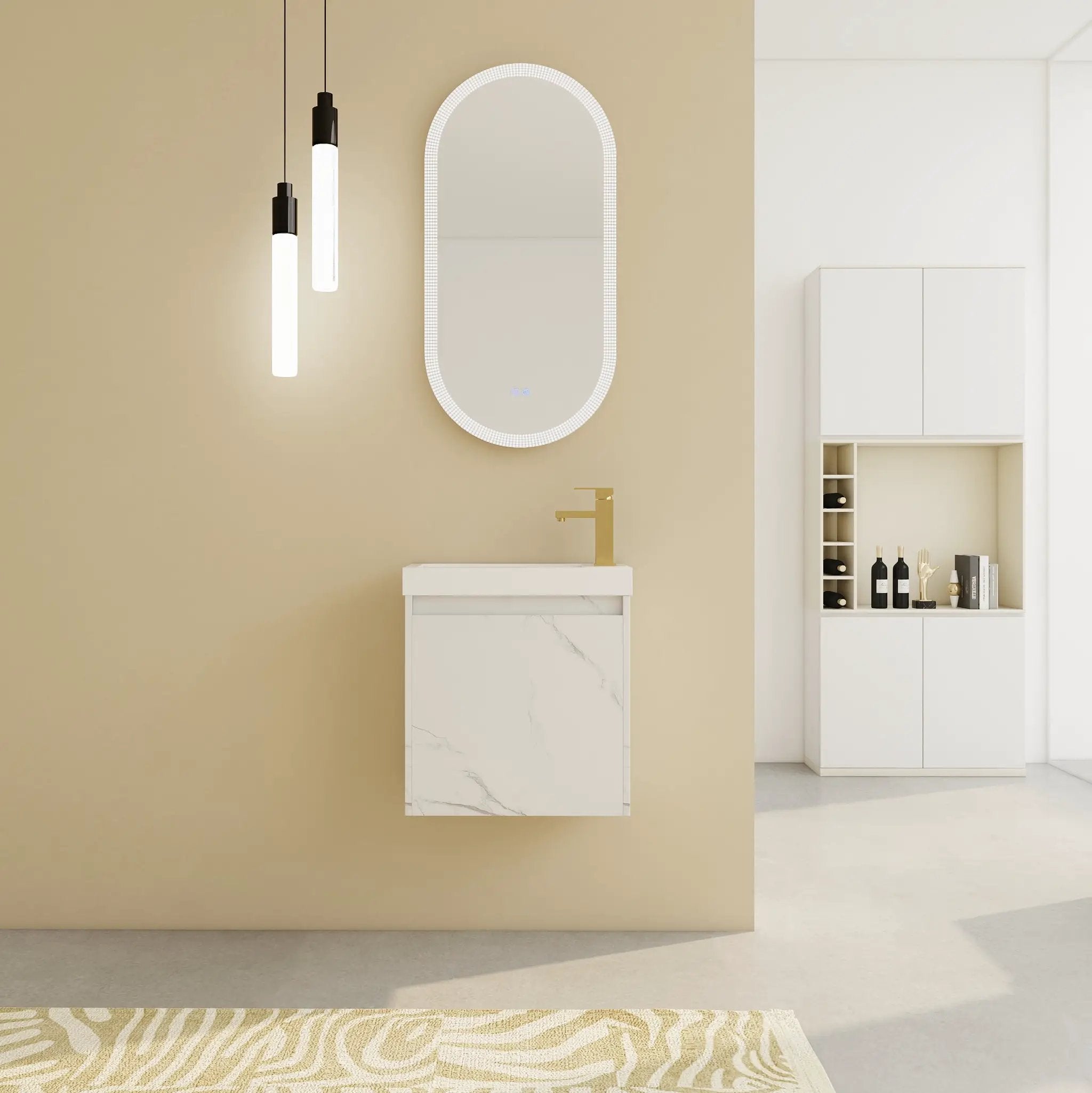 20'' Floating Wall-Mounted Bathroom Vanity with Resin Sink by HouseOfZazla