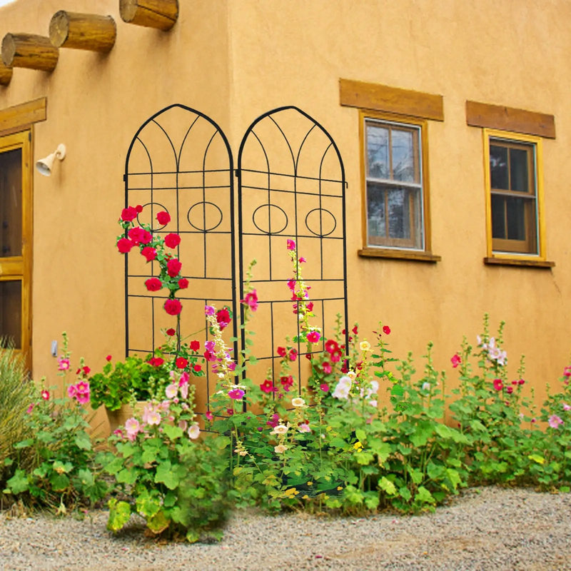2 Pack Metal Garden Trellis 78.7" x 19.7" by HouseOfZazla