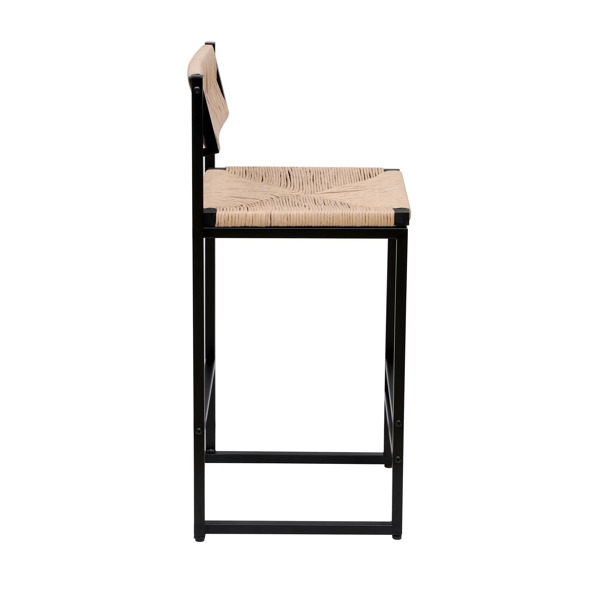 Honey Bar Stools Set of 2 - Paper Rope Weave Dining Chairs by HouseOfZazla