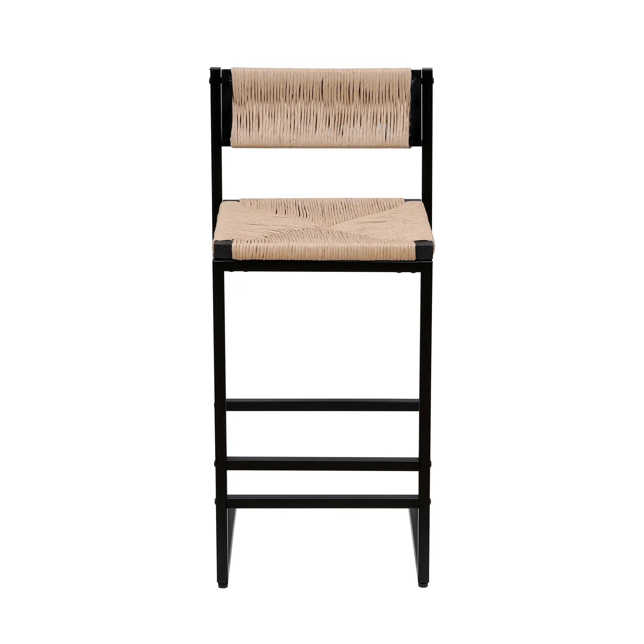 Honey Bar Stools Set of 2 - Paper Rope Weave Dining Chairs by HouseOfZazla