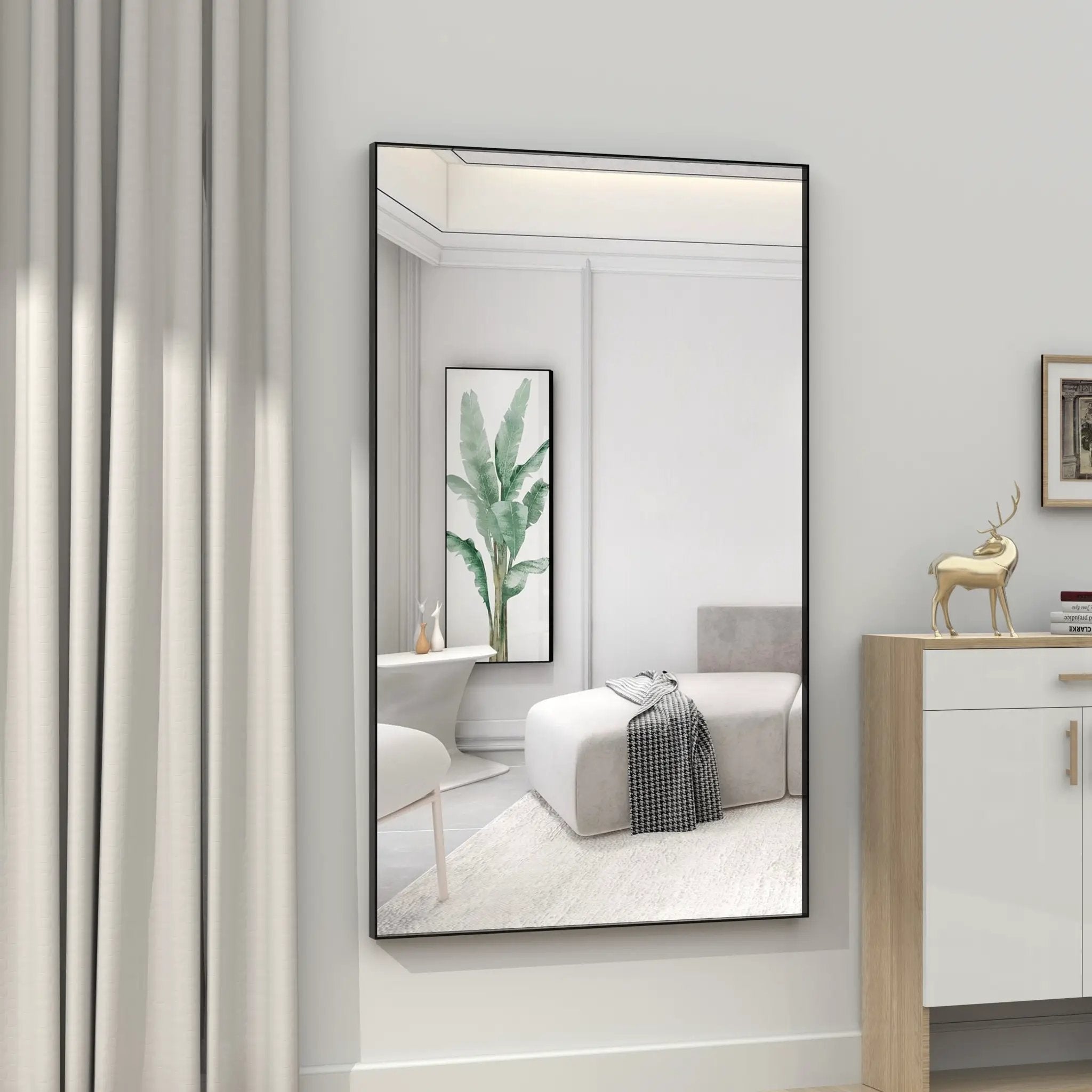 60" x 36" Oversized Modern Rectangle Bathroom Mirror by HouseOfZazla