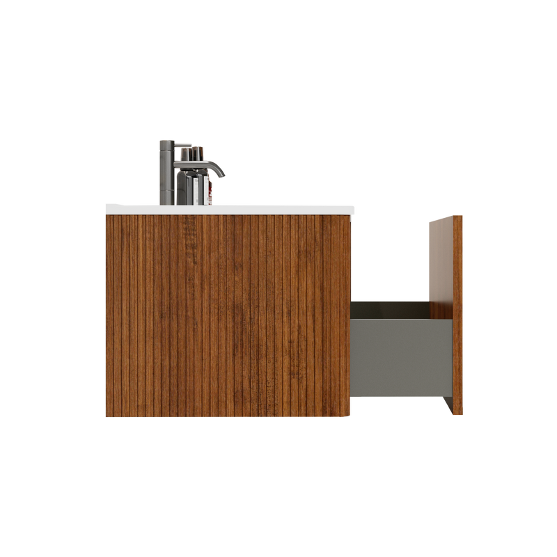 Etna 36" Striped Walnut Floating Bathroom Vanity by HouseOfZazla