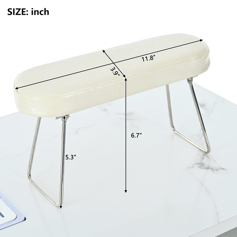 Manicure Table with Electric Downdraft Vent and Storage - Marbled MDF & Metal, photo 7 of 10