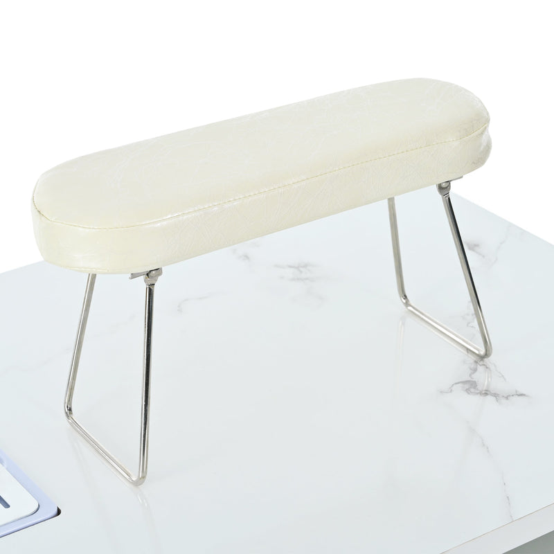 Manicure Table with Electric Downdraft Vent and Storage - Marbled MDF & Metal, photo 10 of 10