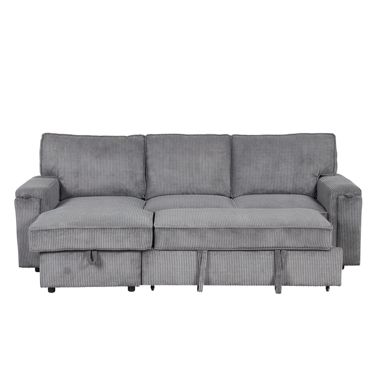 U_STYLE Upholstery Sleeper Sectional Sofa with Storage Bags by HouseOfZazla